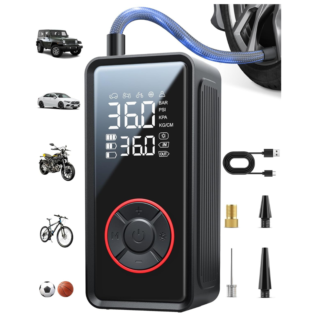 3X Faster Inflation Air Pump With LED Light