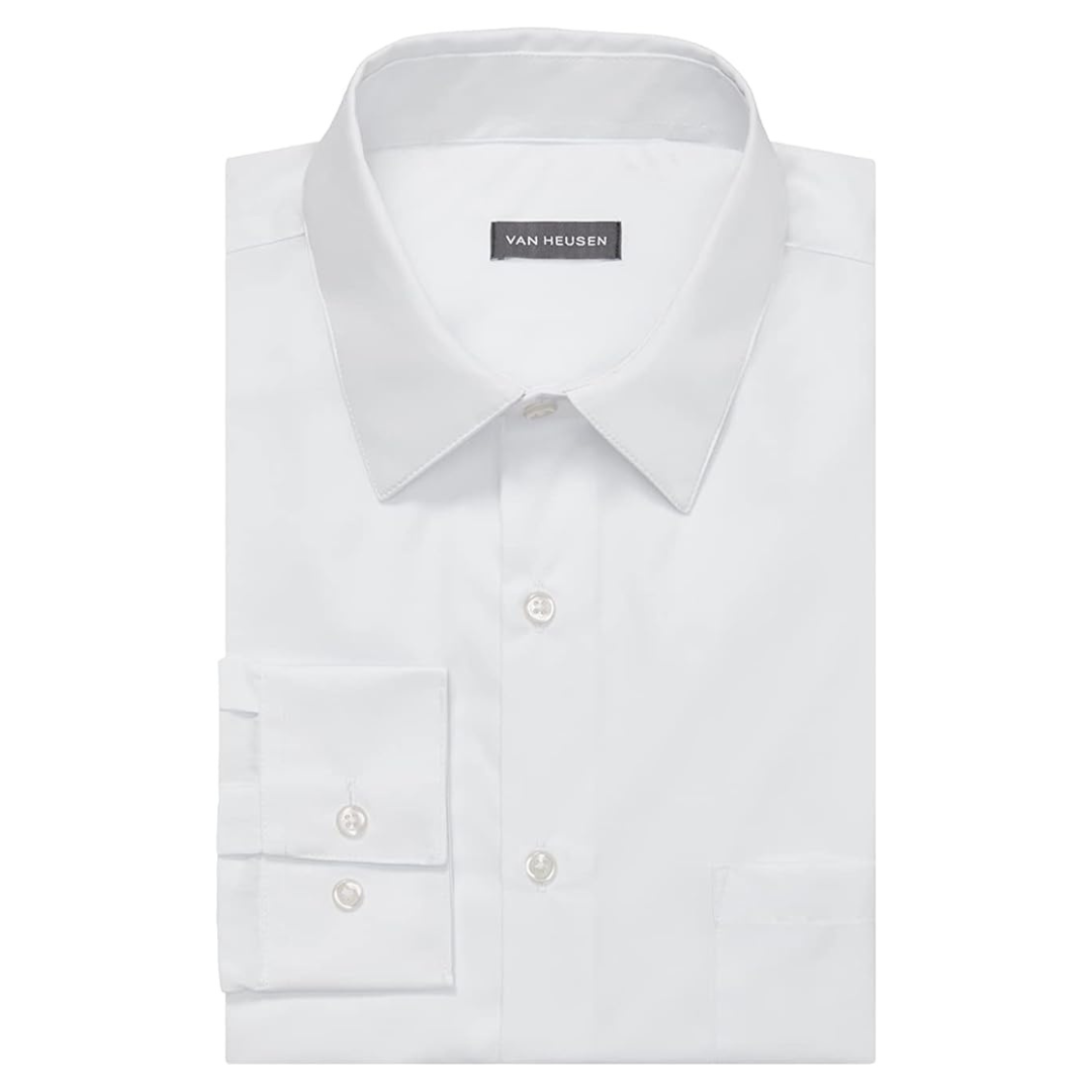 Van Heusen Men's Regular Fit Poplin Solid Dress Shirt