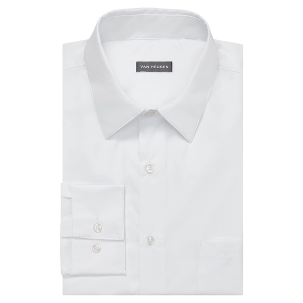 Van Heusen Men's Regular Fit Poplin Solid Dress Shirt