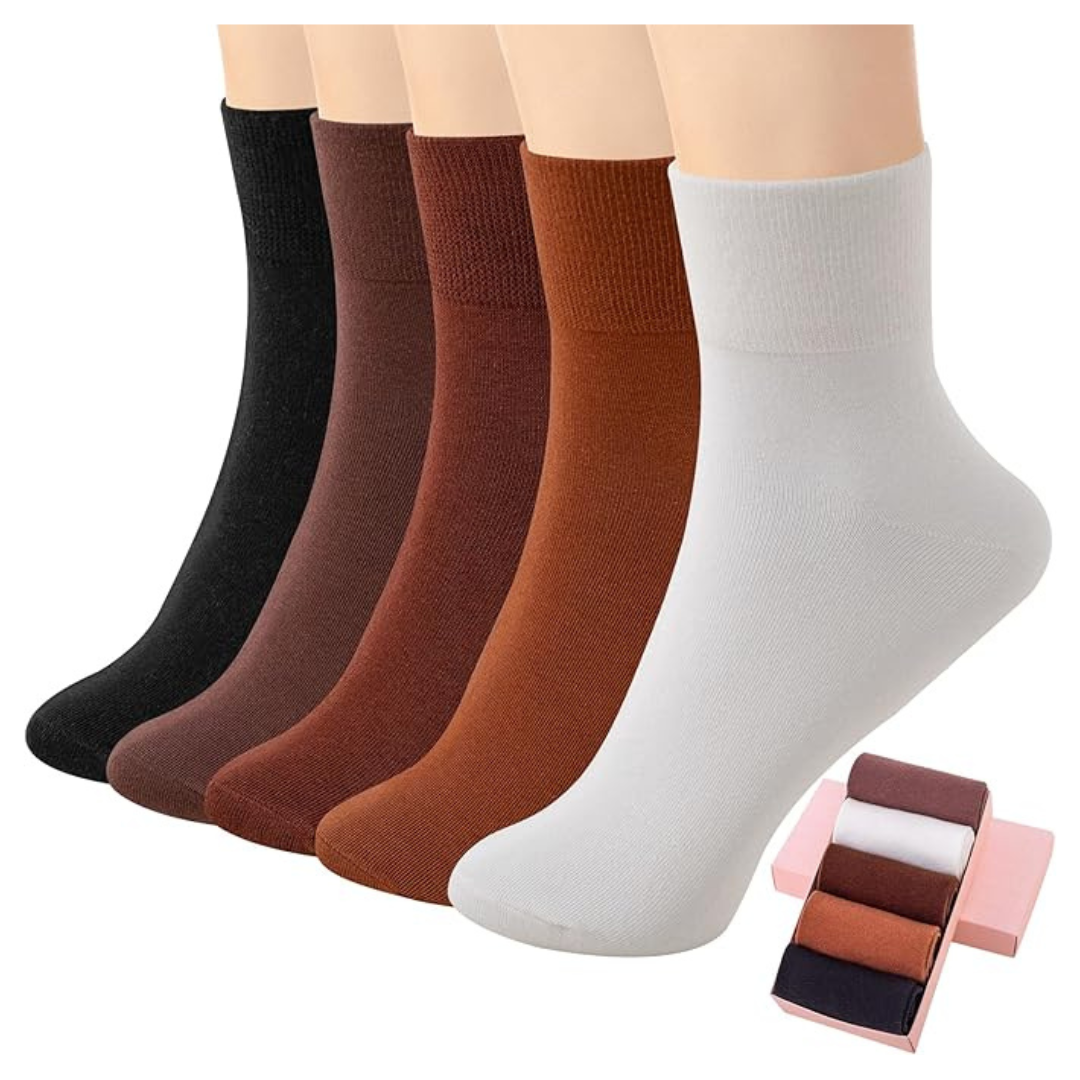 Women's 5-Pairs Comfy Cotton Breathable Socks