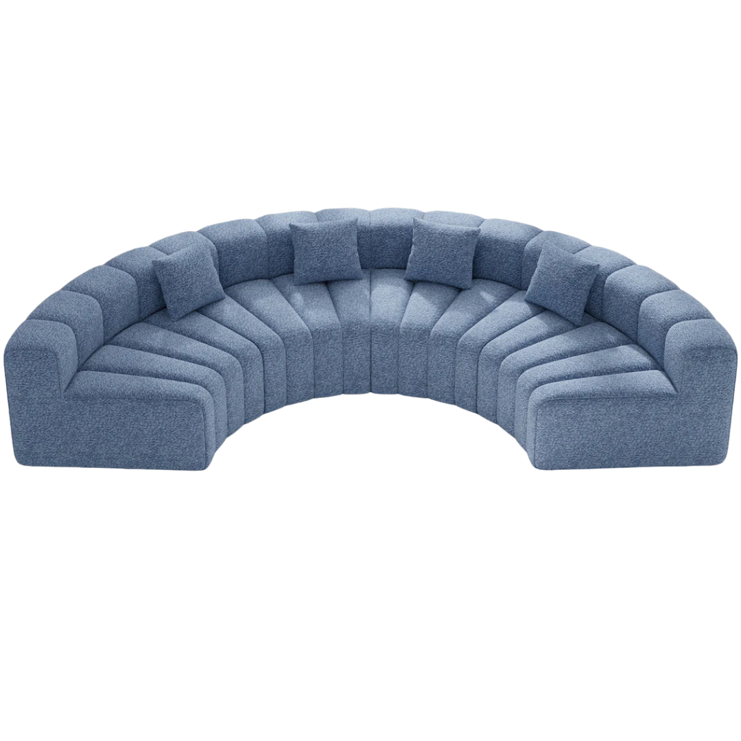 Modular Velvet 4-Seater Curved Sofa (5-Colors)