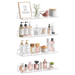 4-Pack Lifewit 14" Clear Floating Wall Shelves