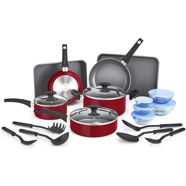 21-Piece Bella Pots And Pans Cookware Set With Glass Lids