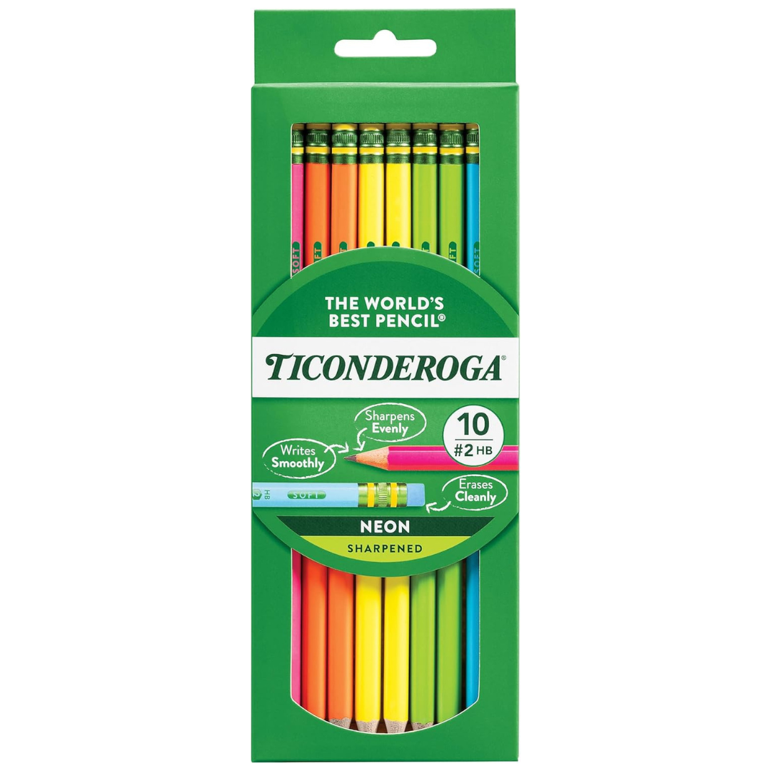 10-Count Ticonderoga #2 HB Pre-Sharpened Wood-Cased Pencils