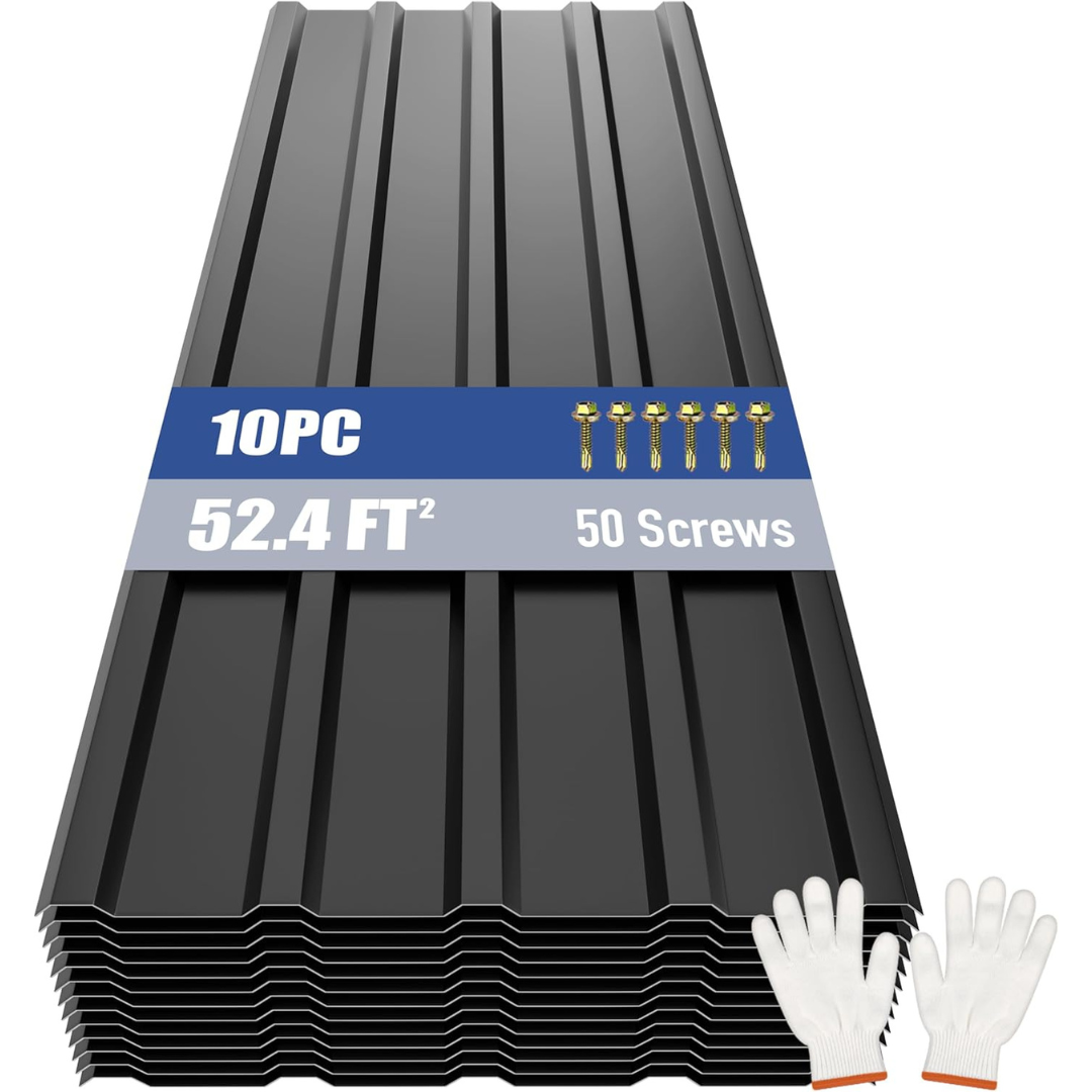 10-Piece Corrugated Galvanized Steel Roof Panels With Screw