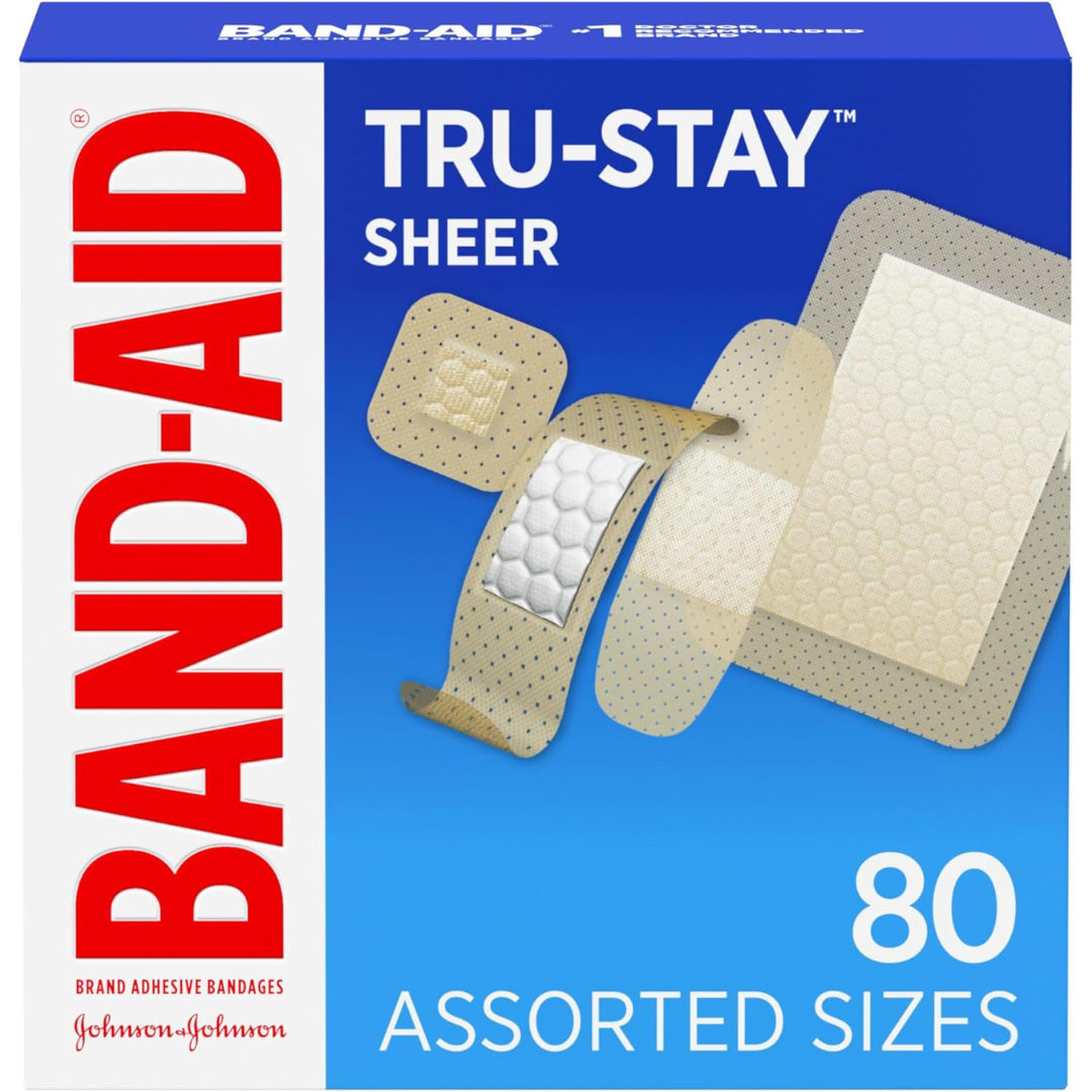 80-Count Band-Aid Brand Tru-Stay Sheer Strips Adhesive Bandages