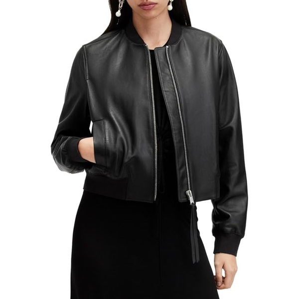 AllSaints Women's Leather Orten Bomber Jacket