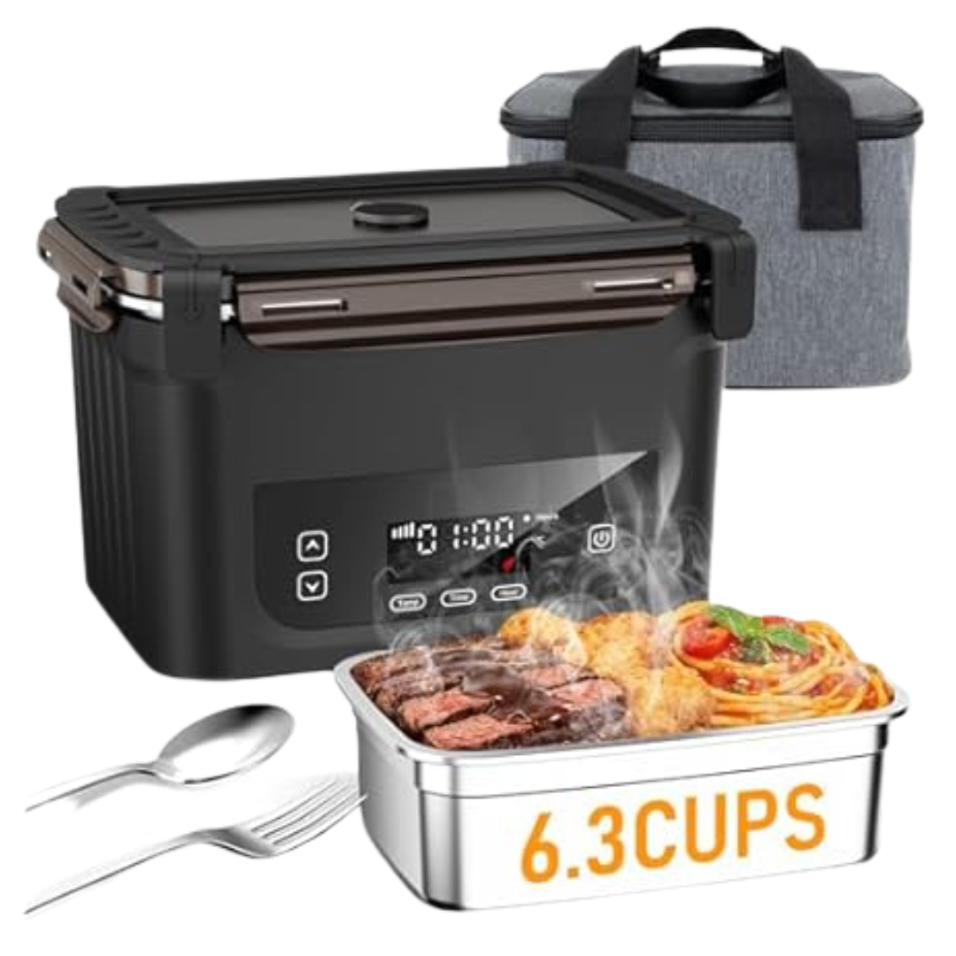 6.3-Cup Rechargeable Upgraded Cordless Electric Heated Lunch Box