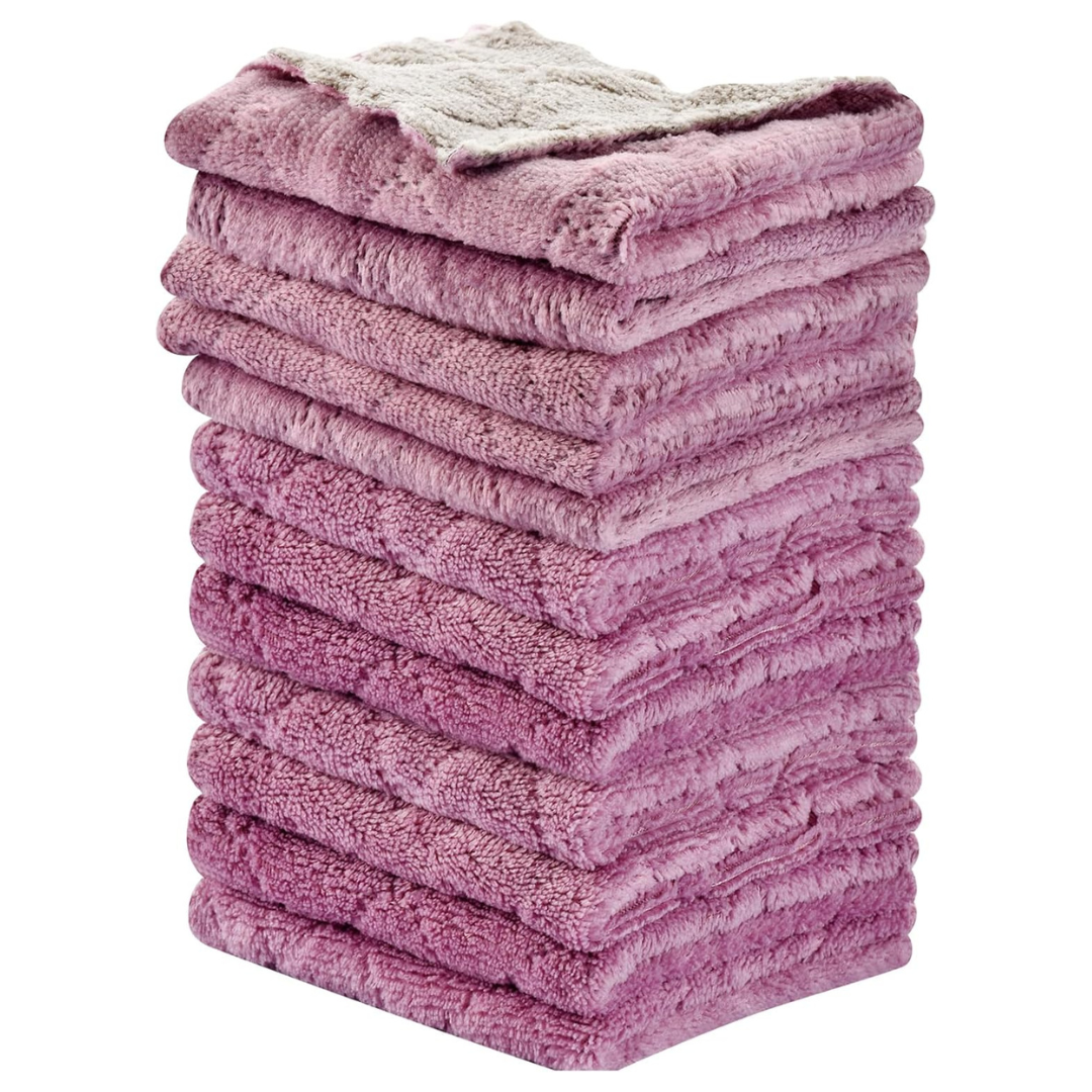 12-Piece 10"x 6" Super Absorbent Microfiber Cleaning Cloths