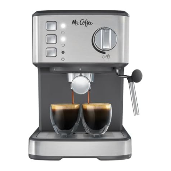Mr. Coffee Compact Espresso Maker With Steam Wand
