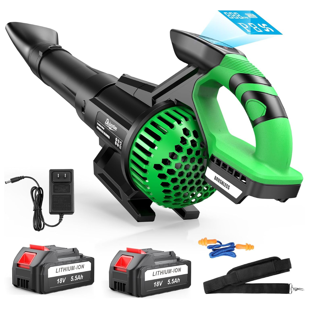 710 CFM/180 MPH Leaf Blower Cordless With 2X 5500 mAh Battery And Charger