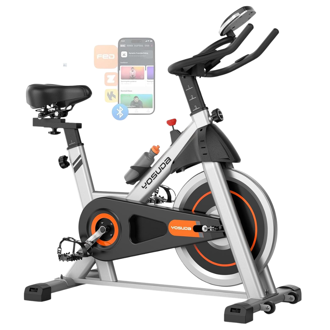 Yosuda Indoor Cycling Stationary Bike With iPad Mount & Seat Cushion