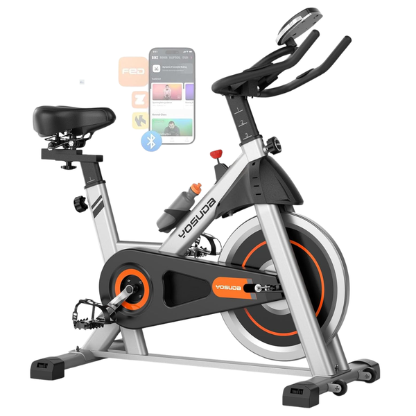 Yosuda Indoor Cycling Stationary Bike With iPad Mount & Seat Cushion