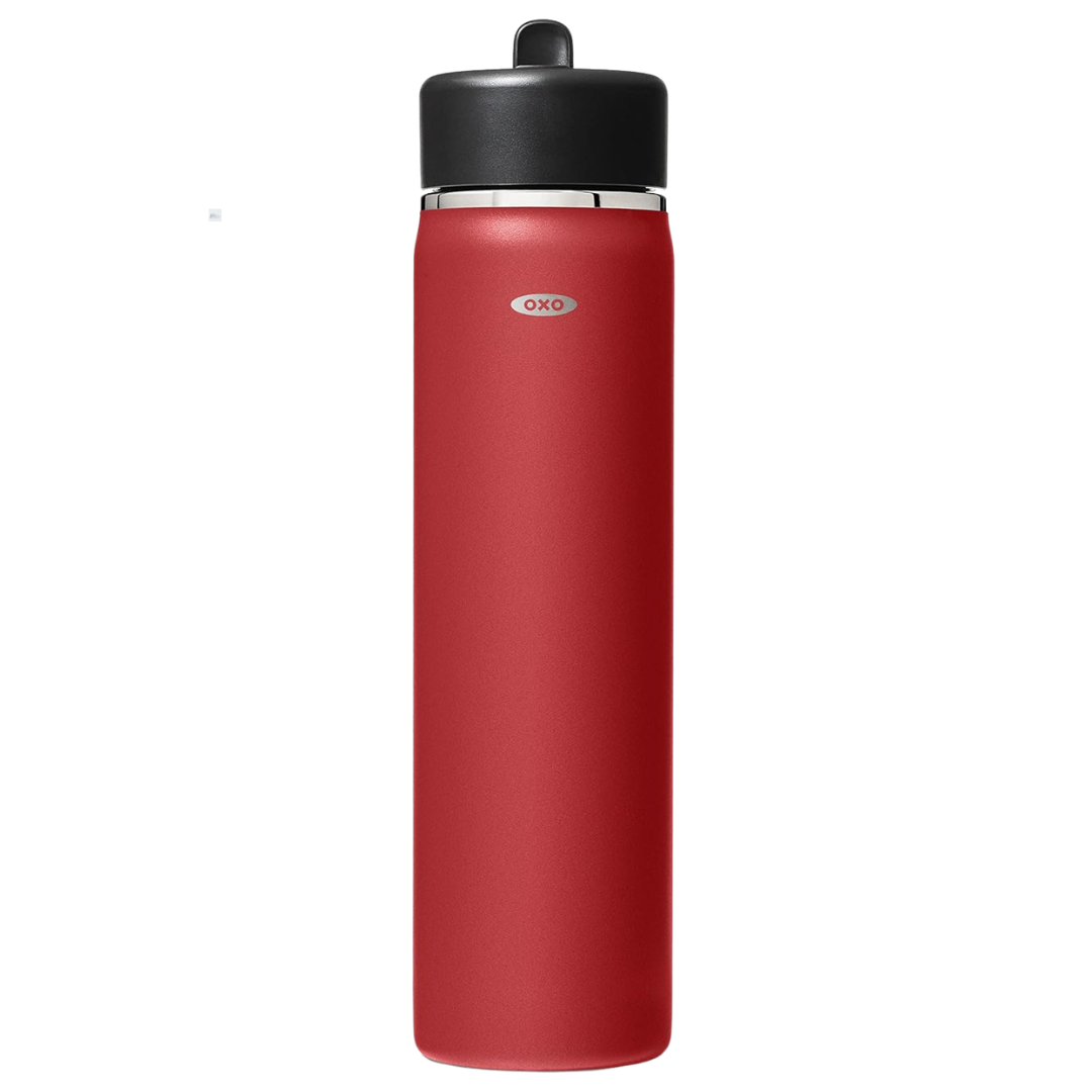 24-Oz Wide Mouth Water Bottle With Straw Lid