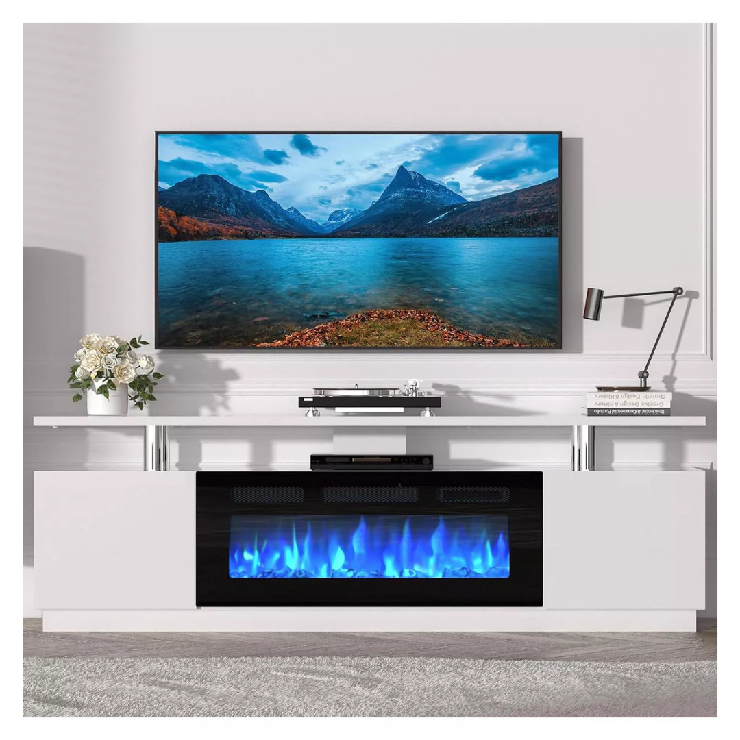 gaomon 70" TV Stand With 36" Electric Fireplace Insert