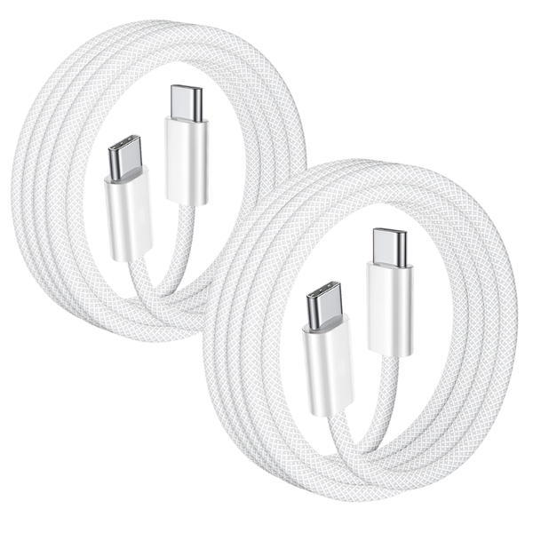 2-Pack 3Ft 60W USB-C To USB-C Braided Charging Cables
