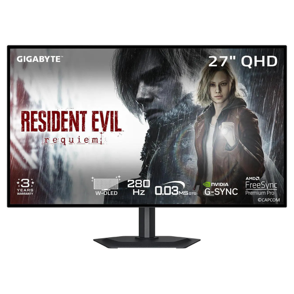 27" Gigabyte MO27Q28G WQHD 280Hz 0.03ms IPS Freesync And G-SYNC Compatible Gaming Monitor