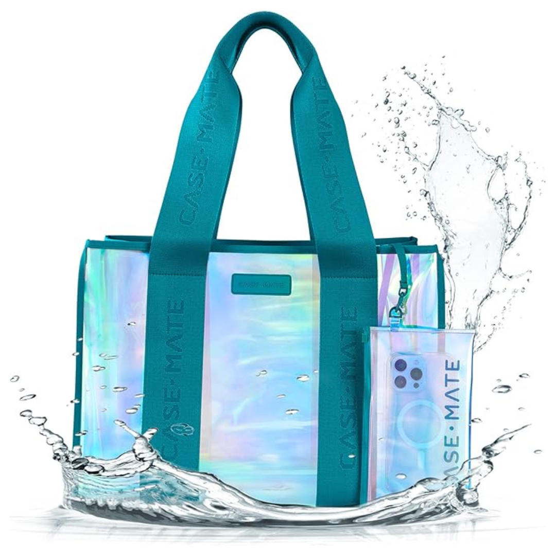 Case-Mate Emerald Blue Jelly Iridescent Tote Bag