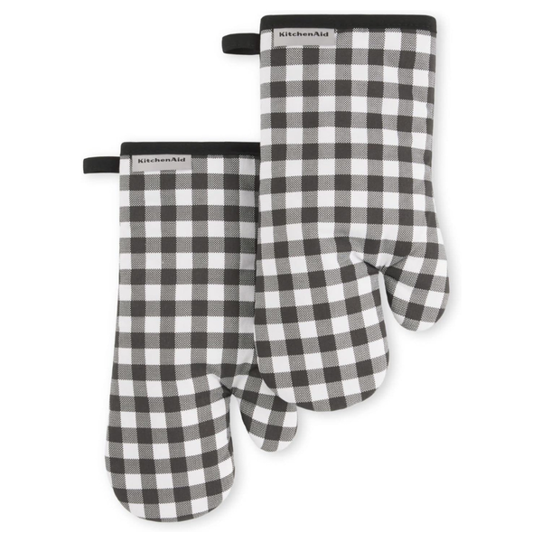 2-Pack KitchenAid Gingham Oven Mitt Set