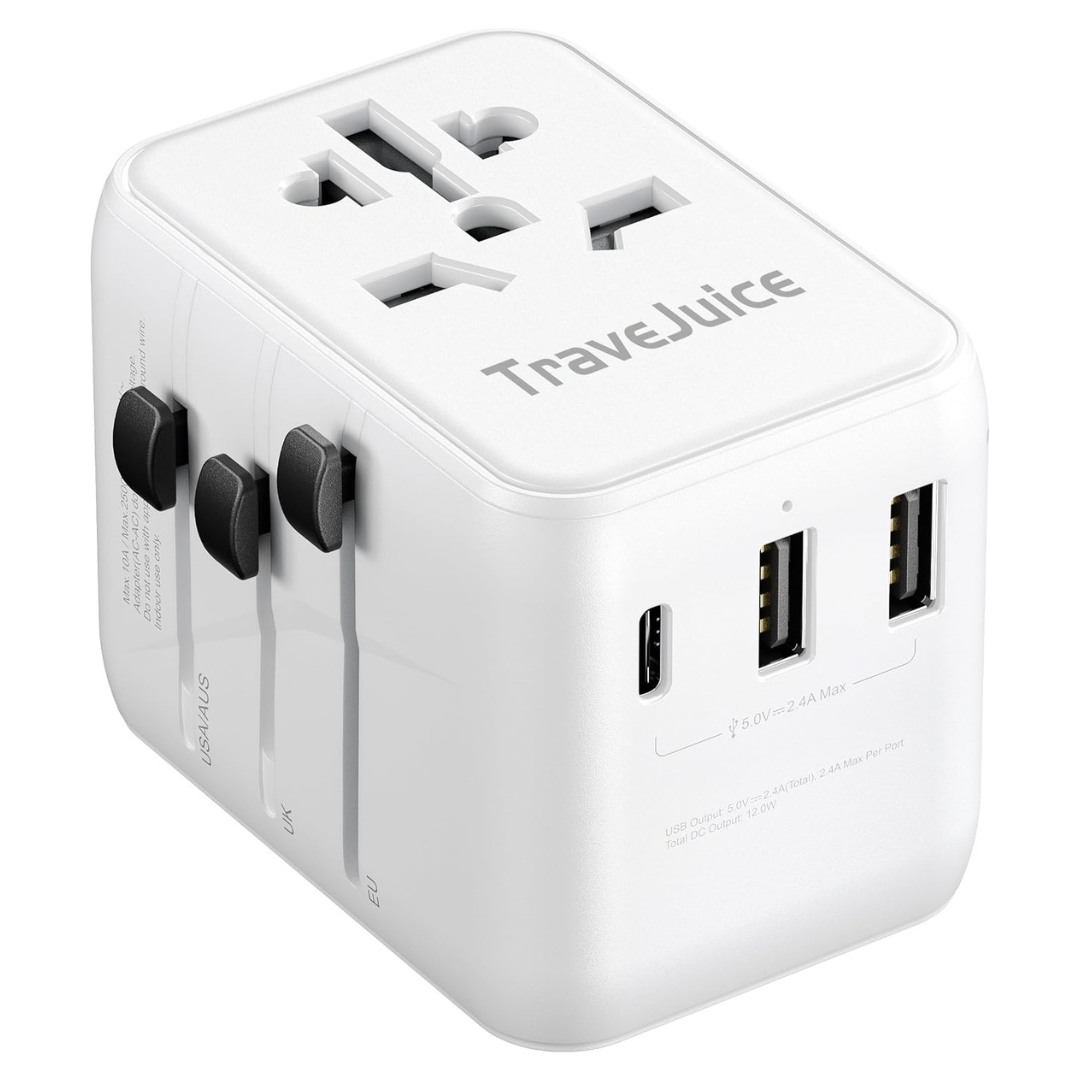 Universal Travel Adapter With USB-C & 2 USB-A Outlet