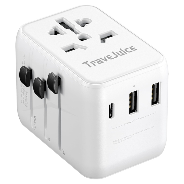 Universal Travel Adapter With USB-C & 2 USB-A Outlet