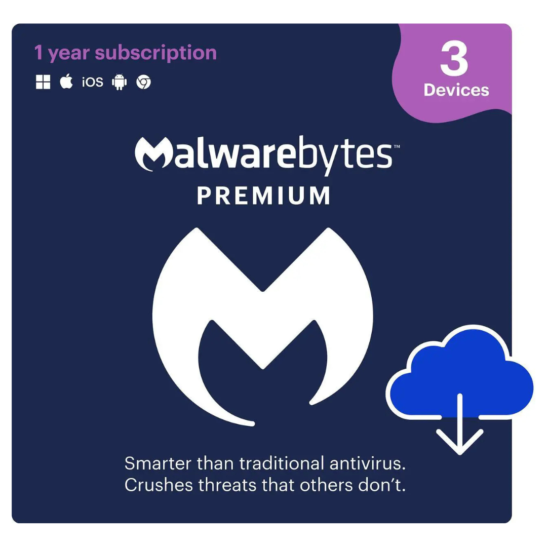 Malwarebytes Premium Software (3 Devices / 1 Year - Digital Download)