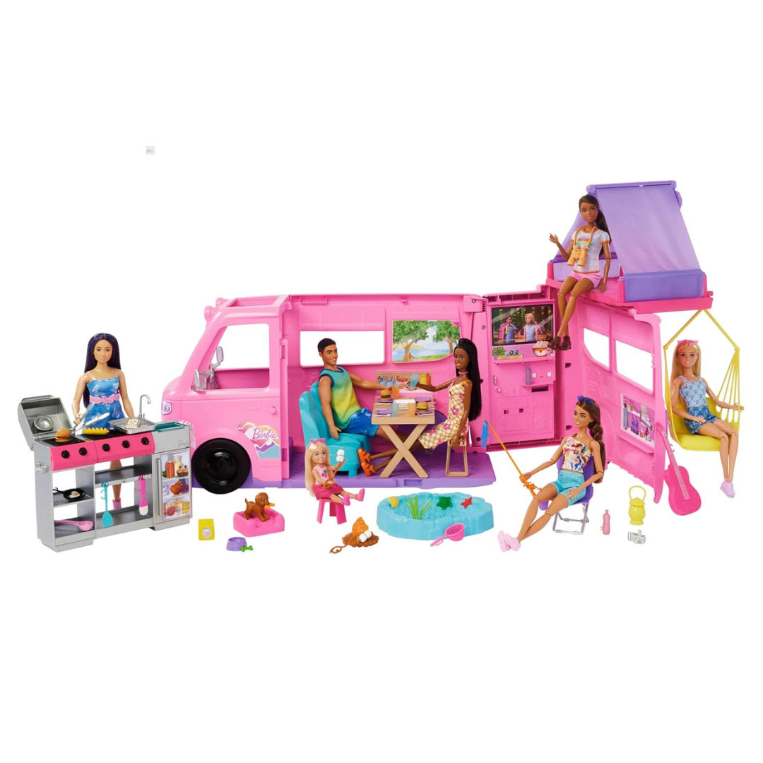 Barbie Dream Camper Playset With Roof Tent BBQ Grill