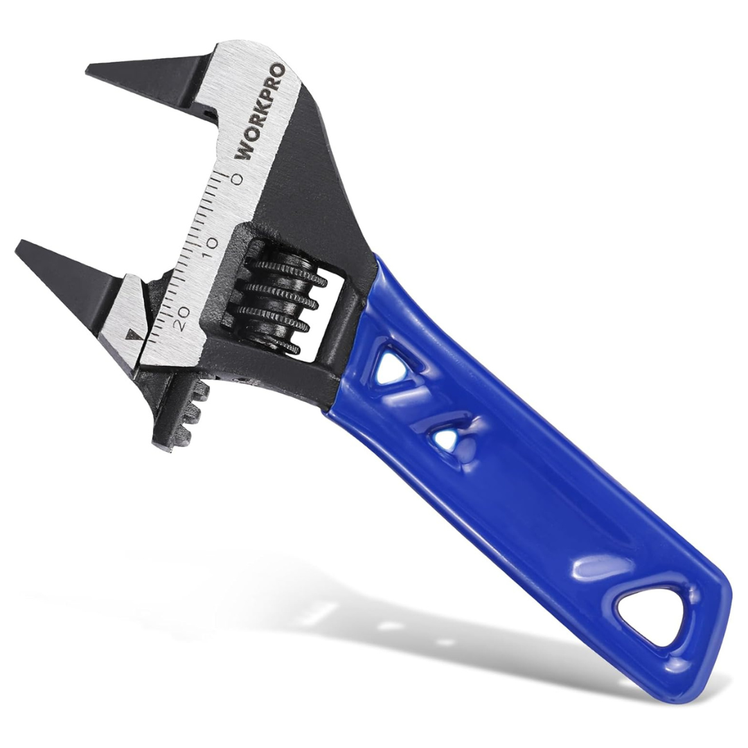 Workpro 4" Thin Jaws Stubby Wide Opening Adjustable Wrench