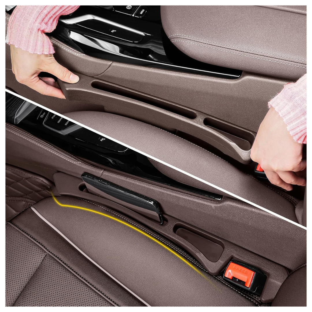 2-Pack Car Seat Gap Filler Organizer (Brown)
