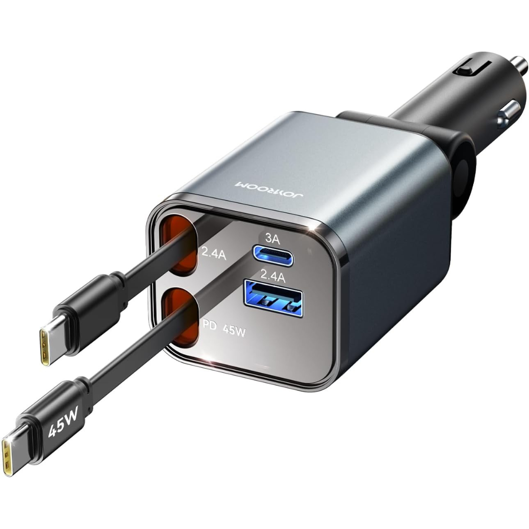 Joyroom USB-C Retractable Car Charger 84W Car Charger