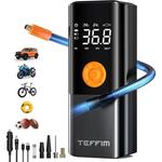 Tire Inflator Portable Air Compressor W/ LED Light & Pressure Gauge