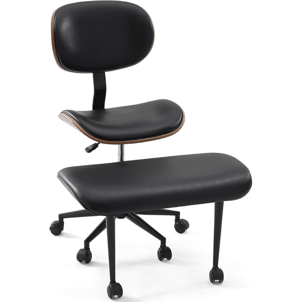 Bestier Cross-Legged Ergonomic Office Chair With Wheels (Black)