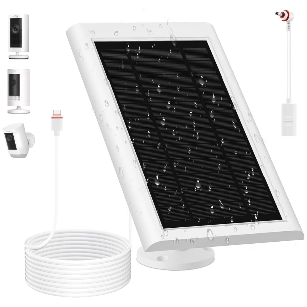 5W Solar Panel For 2nd Gen Ring Camera With 10ft Long Cable