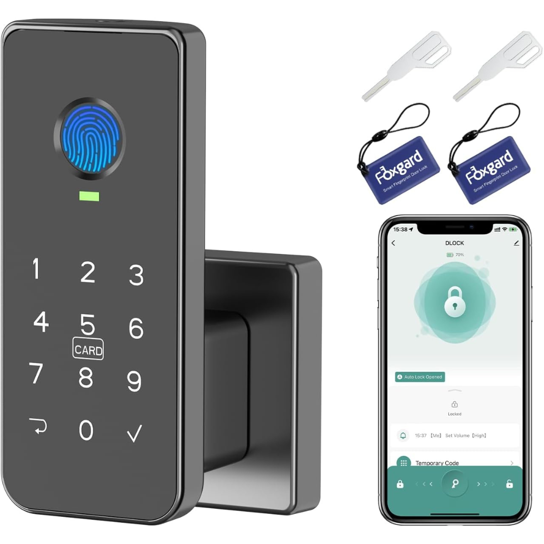 5-in-1 Smart Biometric Fingerprint Door Lock With Keypad & App Control