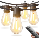 50ft LED Outdoor String Lights With Edison Shatterproof Bulbs