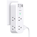 Addtam 3-Sided Surge Protector With 6 AC 3-USB Ports (1 USB C)