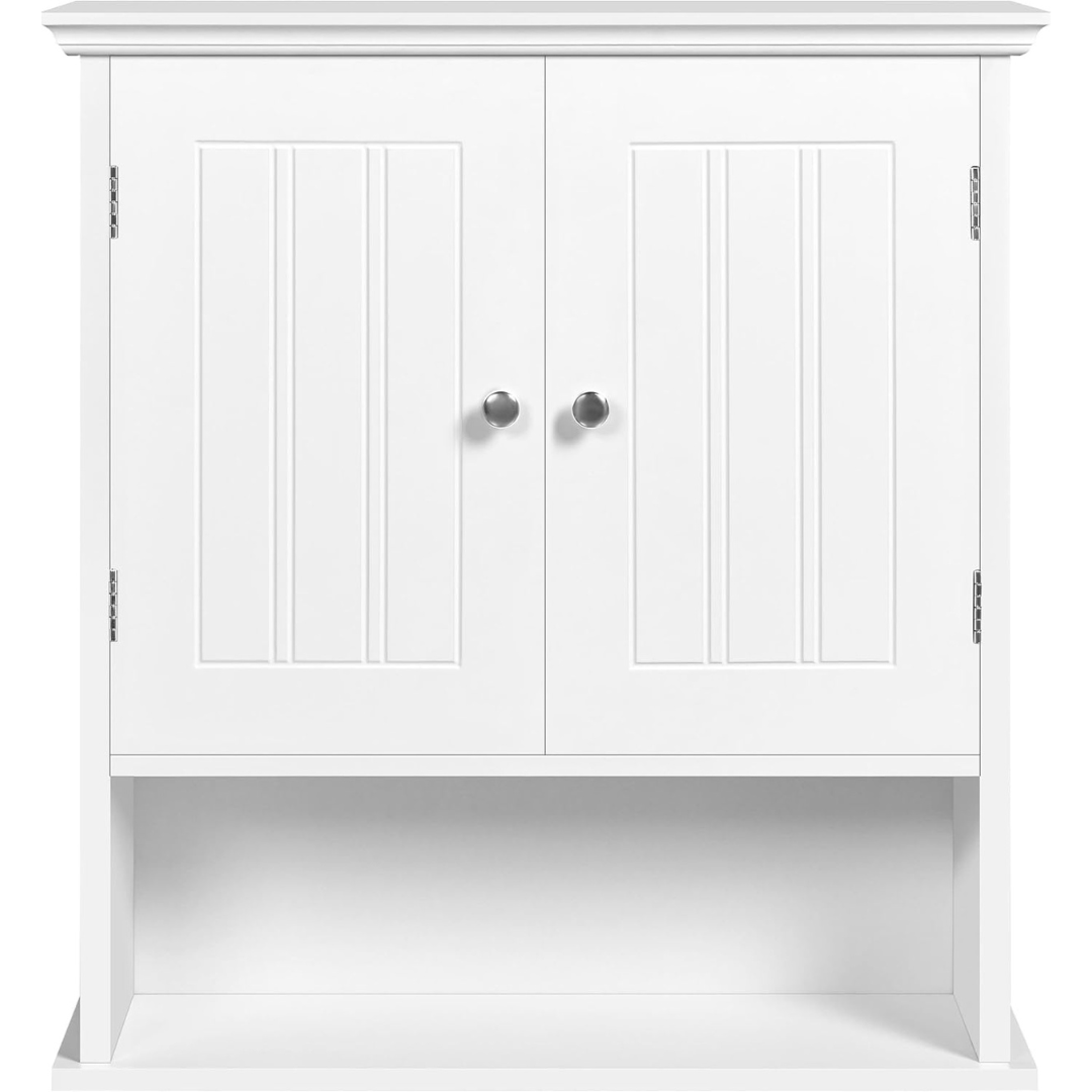 Yaheetech Wall Cabinet With 2 Doors And Open Compartment