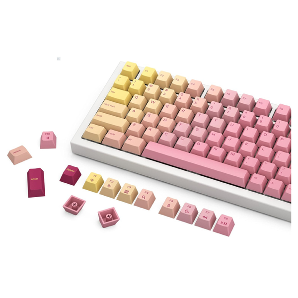143-Count Glorious Grapefruit PBT Keycaps Set (Pink & Yellow)