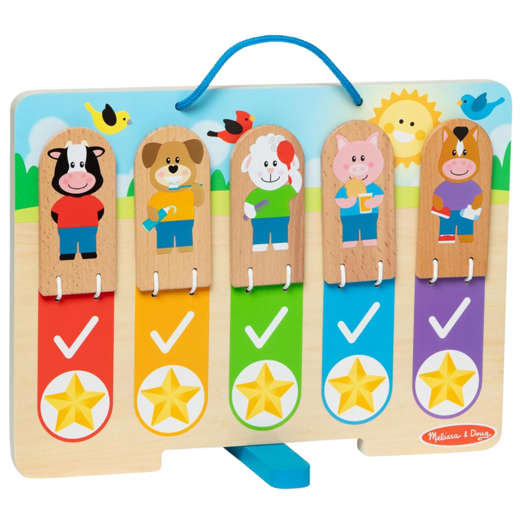 Melissa & Doug Wooden My Daily Day & Night Routines Chart