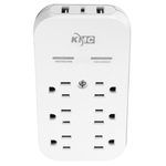 6-Outlet 2 USB-A & USB-C Ports 20W PD Surge Protector Wall Tap