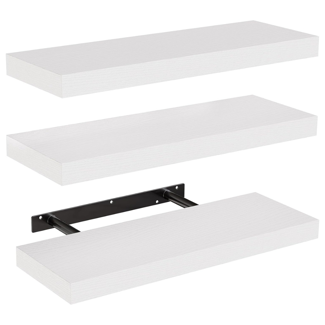 Set Of 3 Amada Homefurnishing Floating Wall Shelves With Brackets