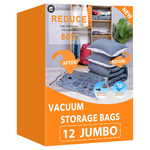 12-Pack Gongshi Plastic Vacuum Storage Bags
