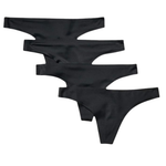 4-Pack Amazon Essentials Women's Seamless Bonded Stretch Thong Underwear