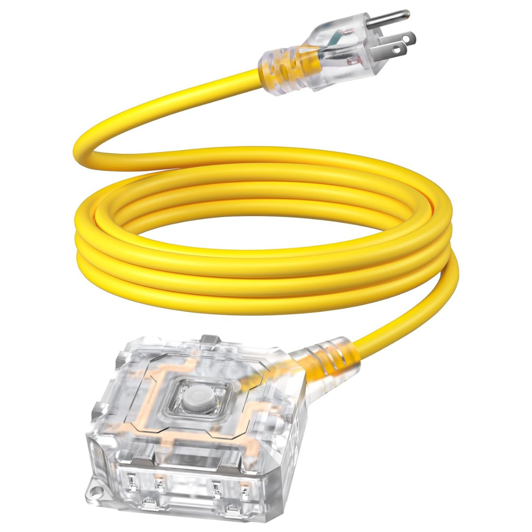 10-Ft 6-Outlet Heavy Duty Outdoor Extension Cord