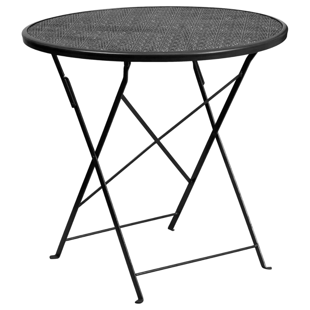 Oia Commercial Grade 30" Round Steel Folding Patio Table