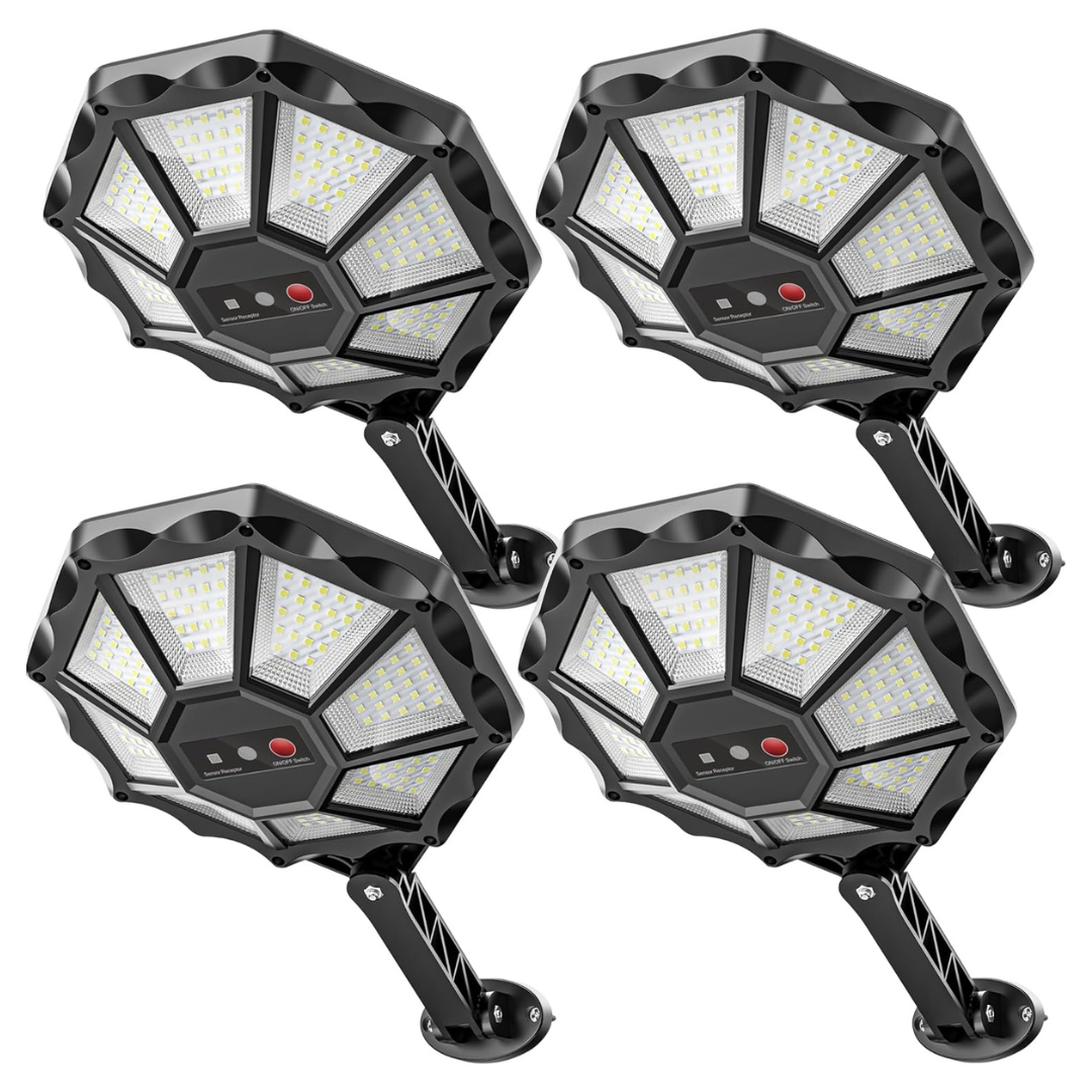 4-Pack Okpro 6500K Solar Lights Outdoor