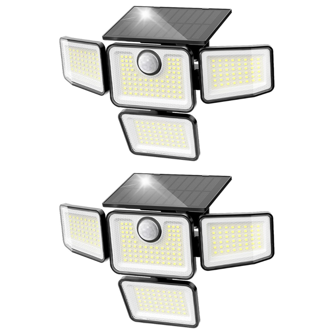 2-Pack Omibee 3000LM Solar Motion Sensor Lights