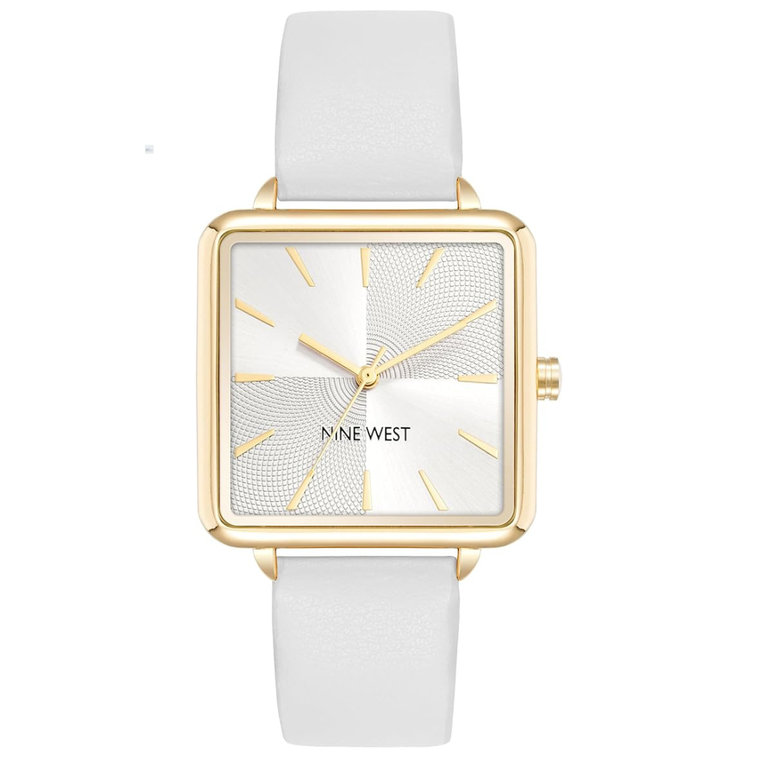 Nine West Women's Water Resistant Leather Strap Watch
