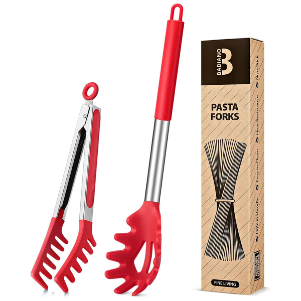Silicone Pasta Spoon And Tong Set