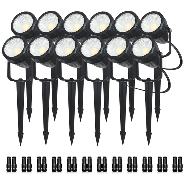 12-Pack 7W 840LM LED Landscape Lighting With Connectors